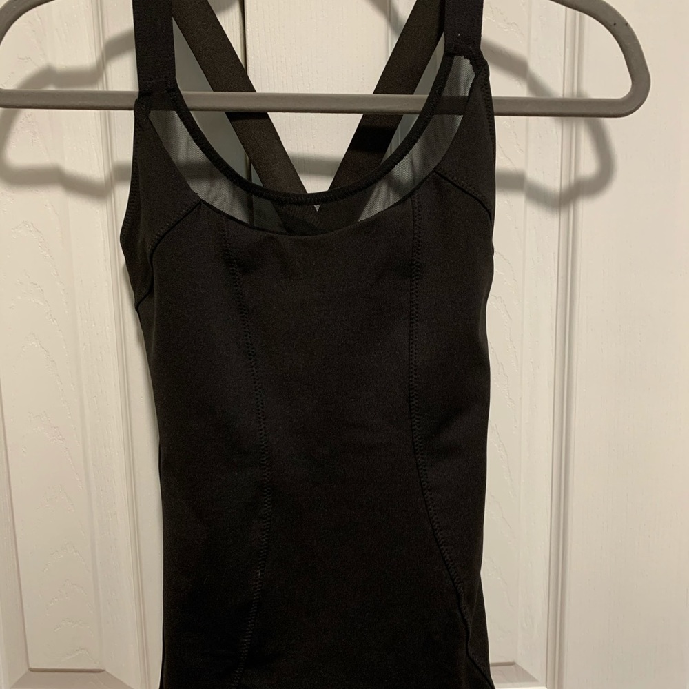 Tight black tank top